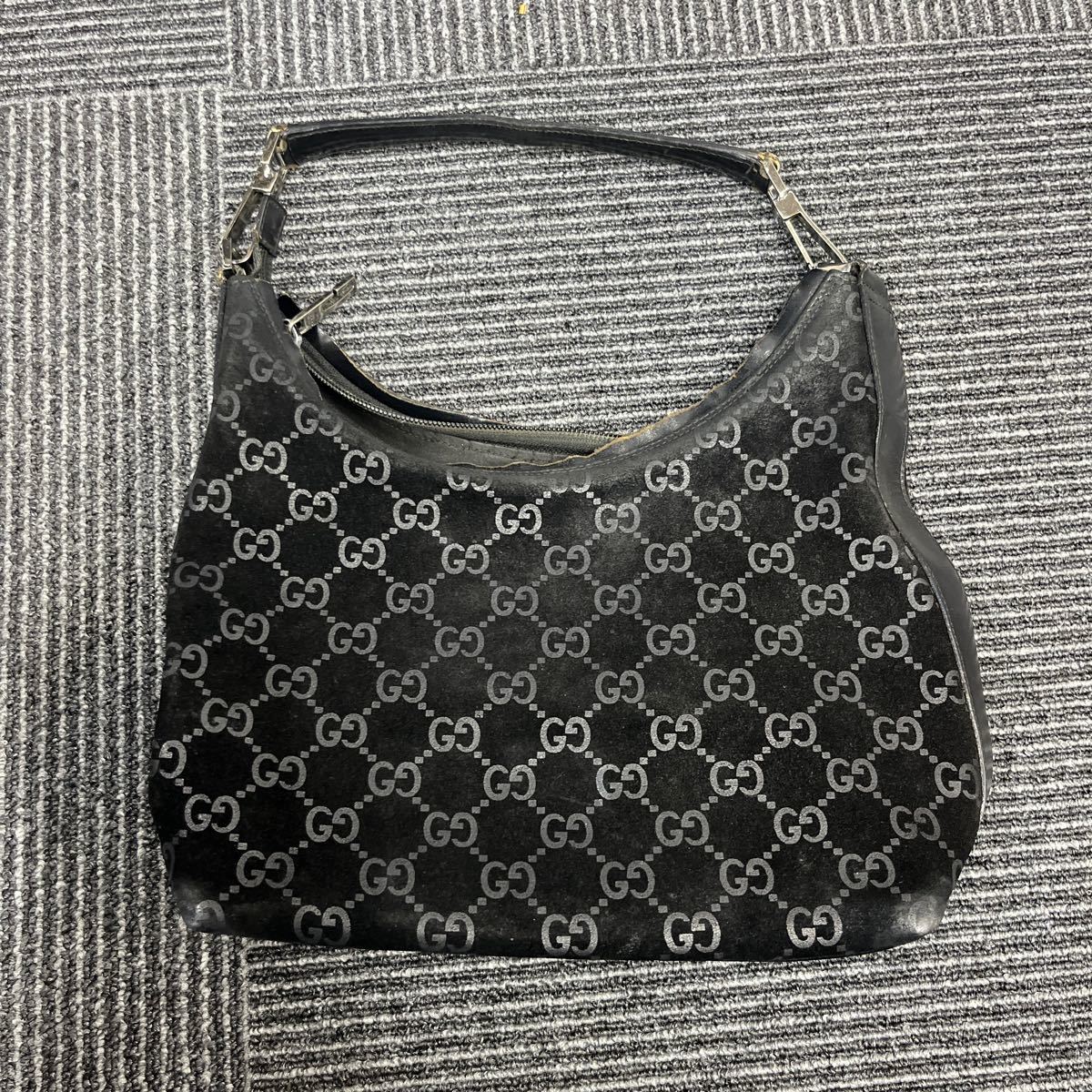 ☆GUCCI グッチ GG柄 ワンショルダー ショルダーバッグ スウェード 