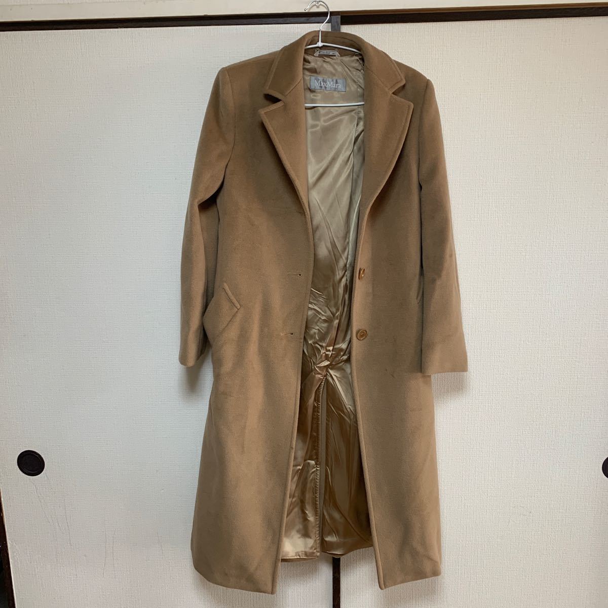 MaxMara マックスマーラ ロングコート ベージュ ウール レディース 