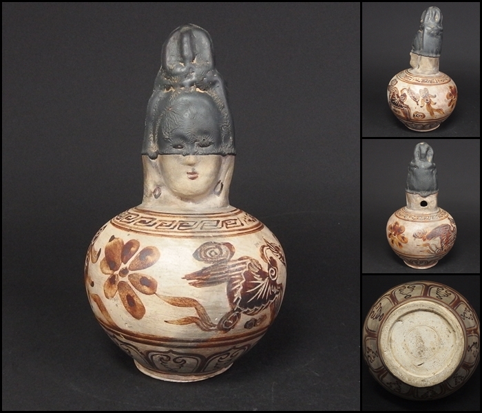新品，高品質 231205⑩ 宋時代 磁州窯鉄絵花鳥紋人面置物 古陶磁(宋)｜売買されたオークション情報、yahooの商品情報をアーカイブ公開 - オークファン 宋