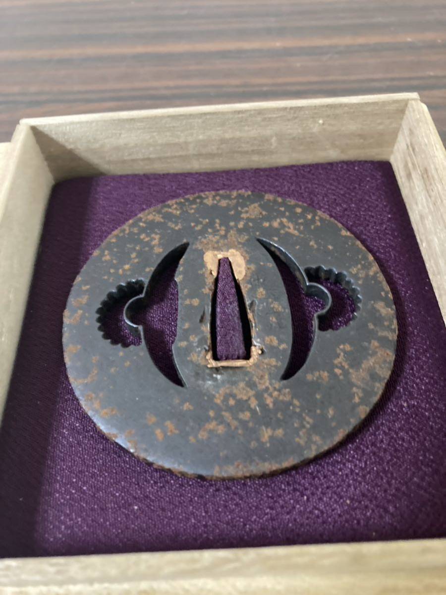 NO，1 刀 刀装具 鍔 01☆武具 刀装具 刀 脇差 銅鍔 肥後