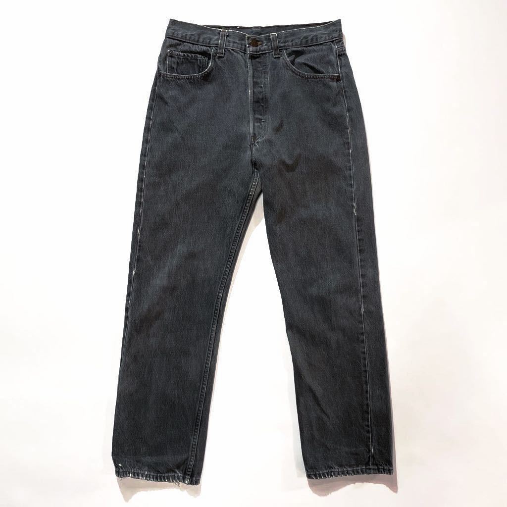 先染め☆良好 80s USA製 Levis 501 黒 W32L30 ビンテージ ブラック ゴールデンサイズ リーバイス 501-0658 90s 653 89年製