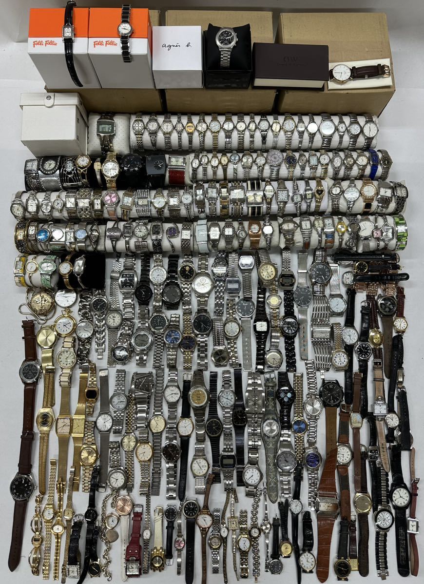 腕時計 250個 本 大量セット SEIKO CITIZEN DIESEL CASIO ELGIN KENZO AUREOLE GUESS TOMMY HILFIGER ALBA 等 その他 まとめ 1スタ A55