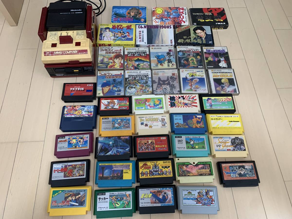 昭和レトロ 任天堂 本体 ファミコン＋ディスクシステム まとめ ソフト 