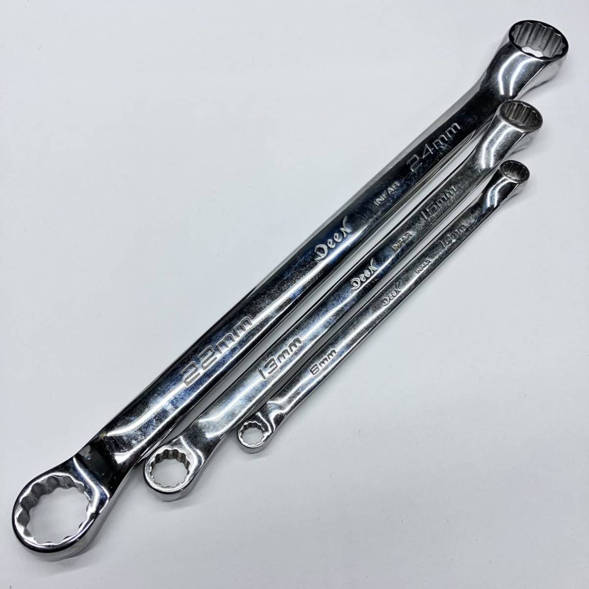 中古品 Deen メガネレンチ 3本 DNM 24 - 8mm DNM-2224A 1315A 810A 