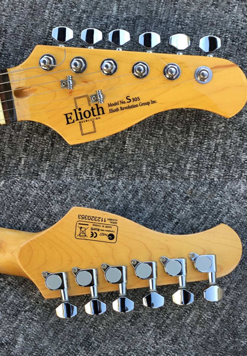 Elioth s305 ストラトキャスタータイプ レッド 赤 エレキギター