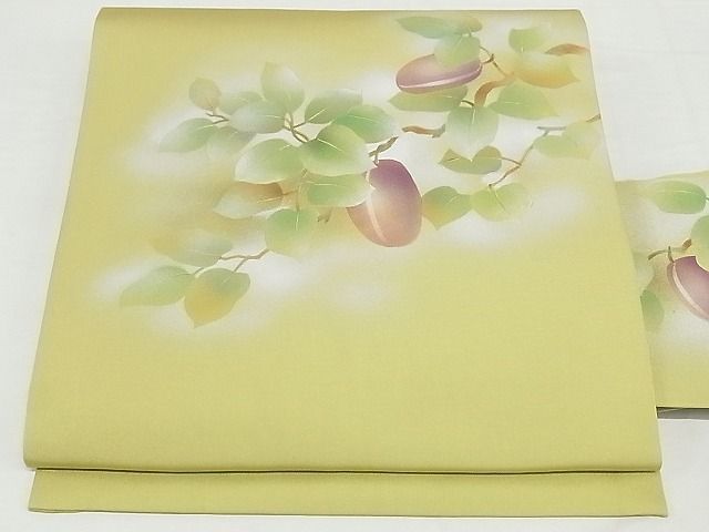 平和屋-こころ店■塩瀬　九寸名古屋帯　成物　金銀彩　正絹　逸品　A-hg610