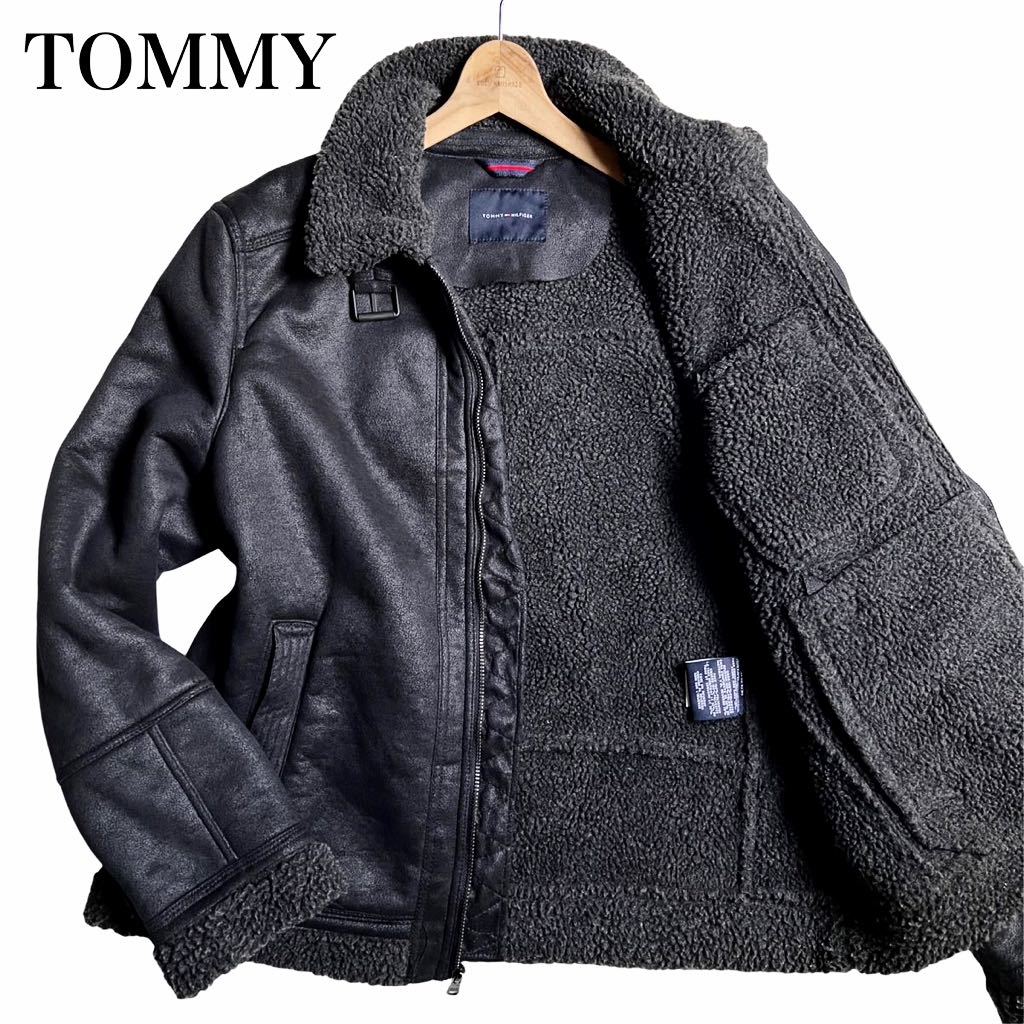 ○極美品/XL TOMMY HILFIGER トミー フィルフィガー ムートン 