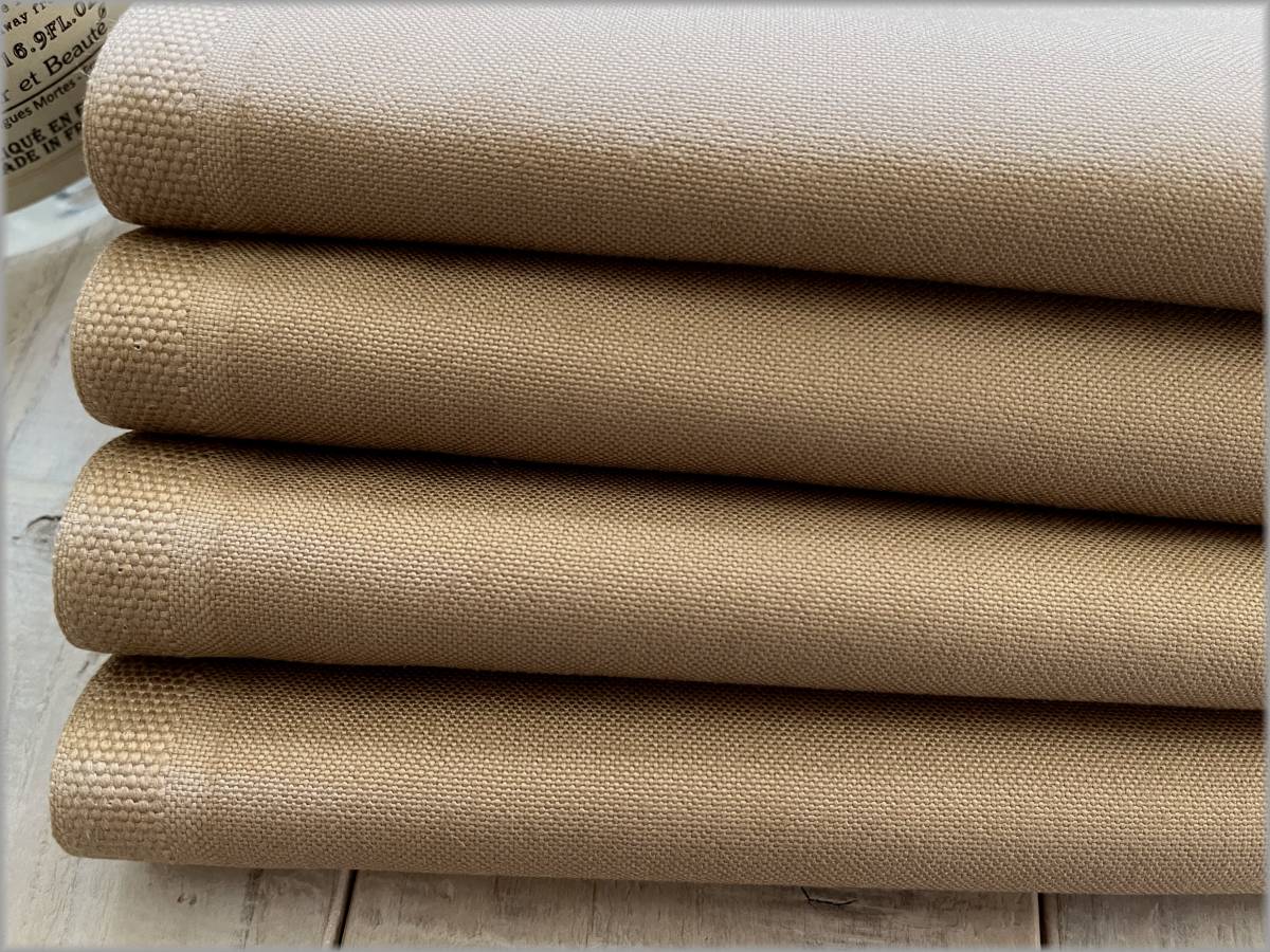 mets★計6.5m*11号帆布*無地ハンプ*cafe au lait*コットン*生地H3