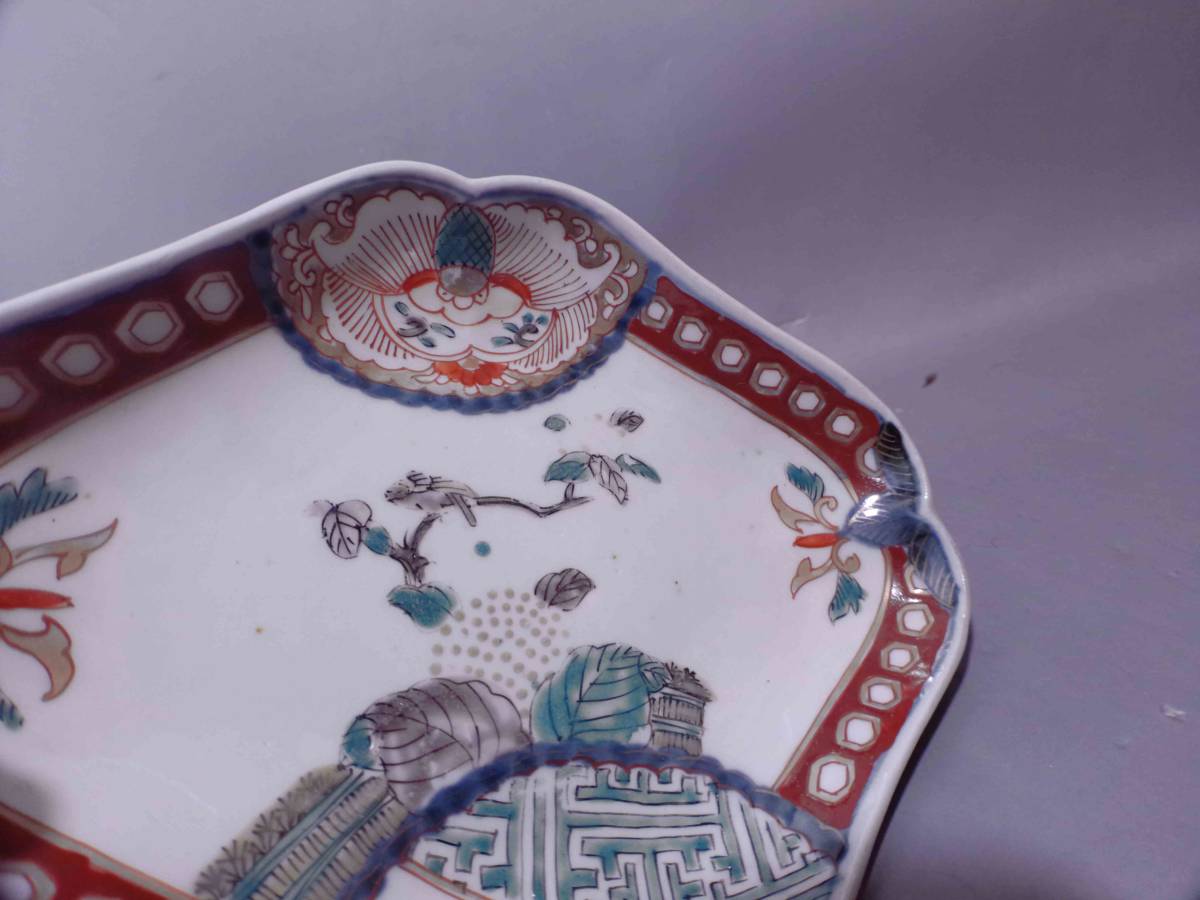 古伊万里 色絵 鳥字 菱形皿 5客 【公式通販】