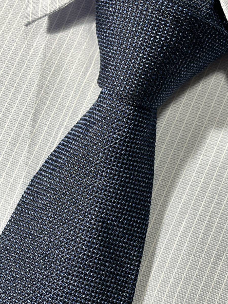 ほぼ未使用″Maker’s Shirt 鎌倉 YamanashiFabric″メーカーズシャツ鎌倉ヤマナシファブリック ネイビーソリッド ブランドネクタイ 312298