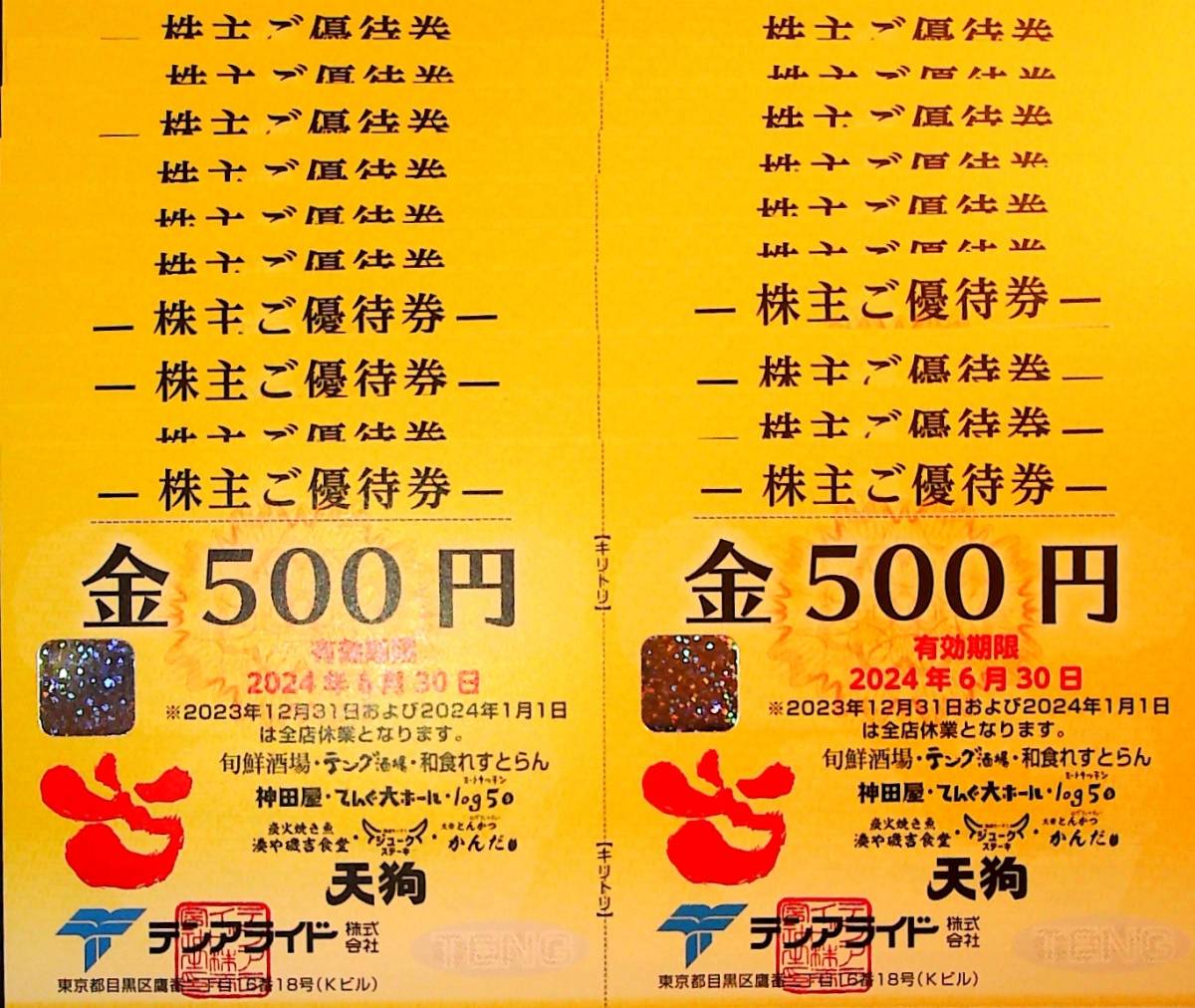 テンアライド 株主優待券 天狗 - テンアライド株主優待券¥5000分 株主 