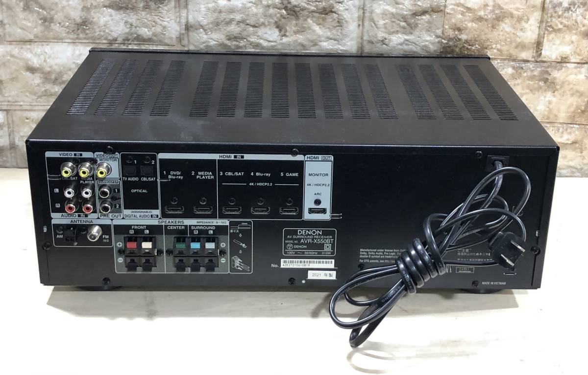 ジャンクDENON デノン AVR-X550BT AVサラウンドレシーバー