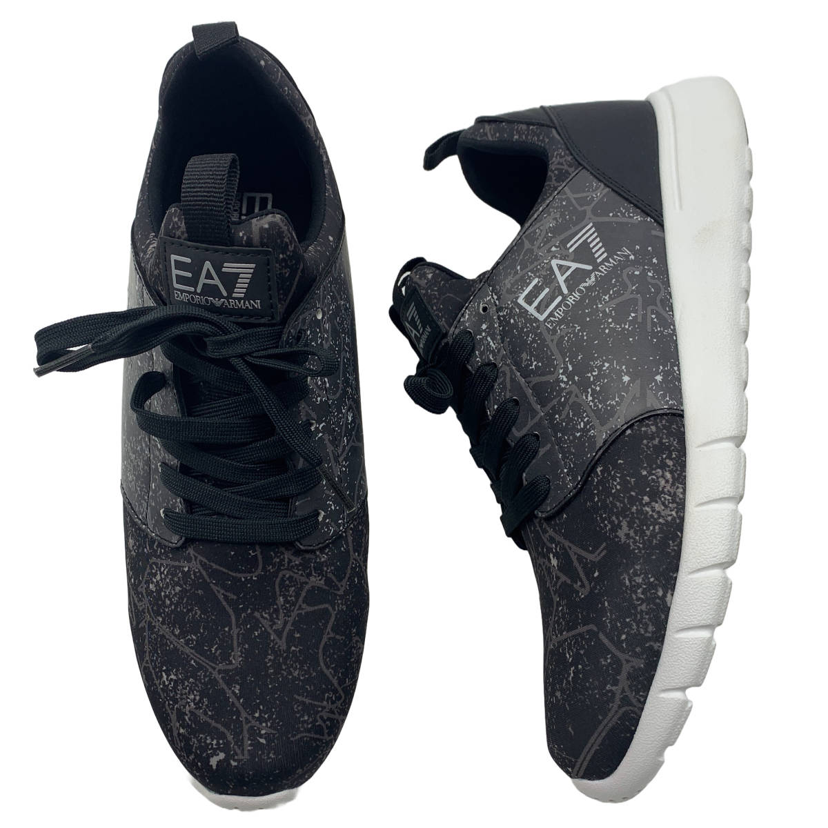 新品■EA7 EMPORIO ARMANI■ギャラクシープリントローカットスニーカー■エンポリオアルマーニ スニーカー US7.5■ブラック