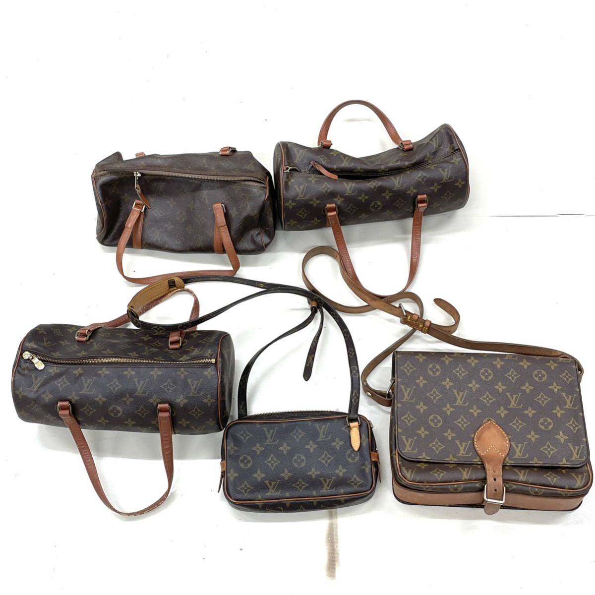 1円 まとめ売り LOUIS VUITTON ルイヴィトン モノグラム パピヨン カルトシエール 等 ハンドバッグ ショルダーバッグ 5点 セット