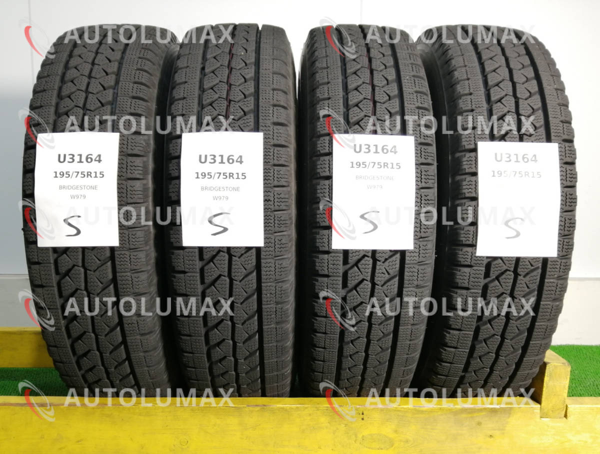195/75R15 109/107L LT Bridgestone W979 中古 スタッドレスタイヤ 4本セット ブリヂストン U3164.S