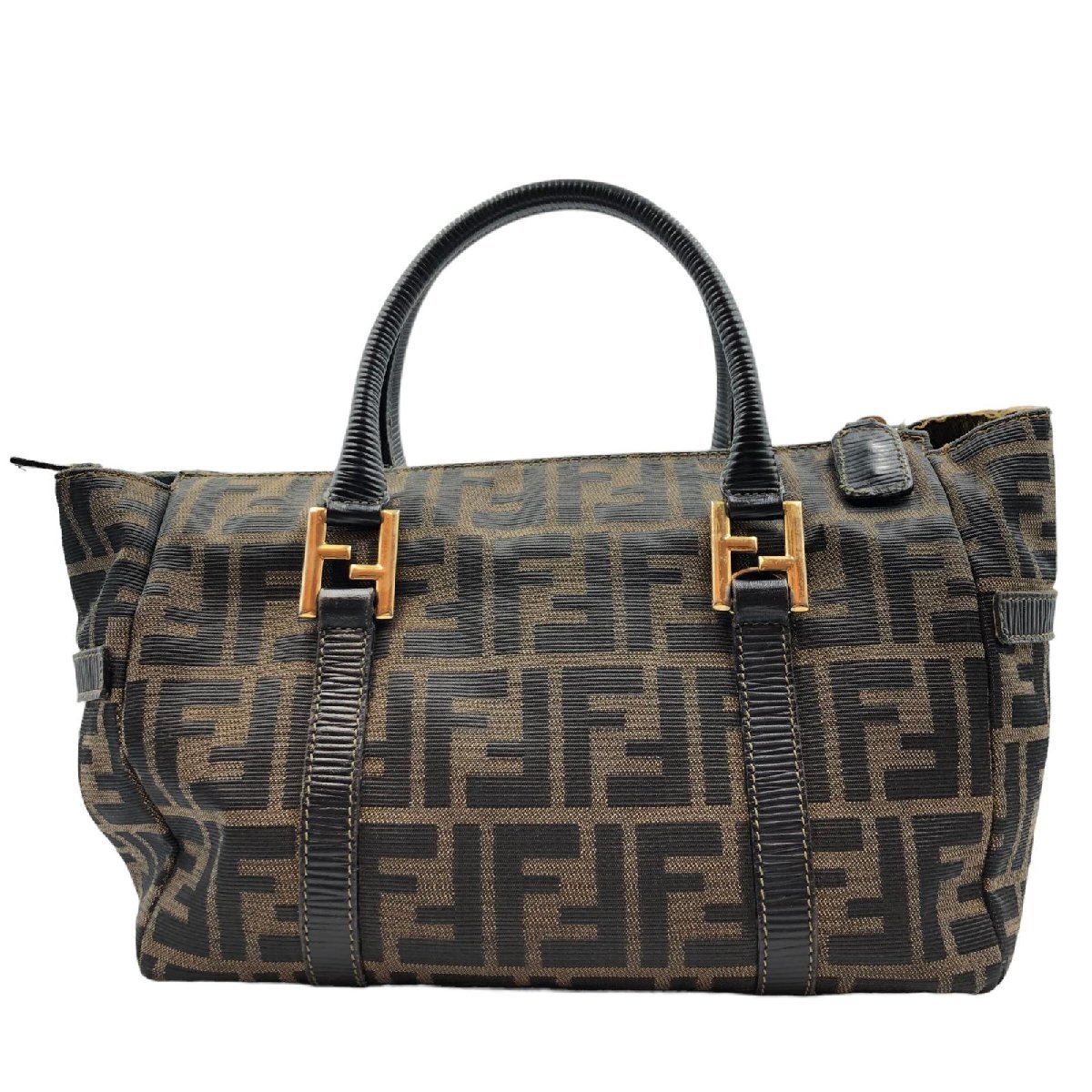 FENDI ズッカ柄 ラウンドファスナー 長財布 PVC レザー ピンク 楽天