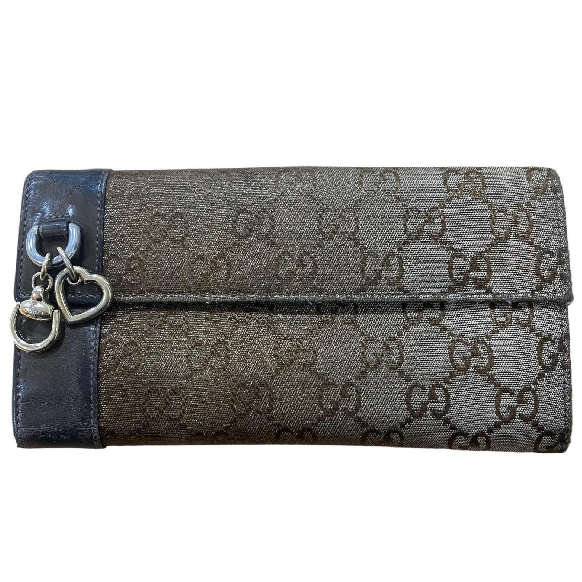 GUCCI グッチ グッチシマ GG柄 レザー 二つ折り長財布 ブラウン 270027