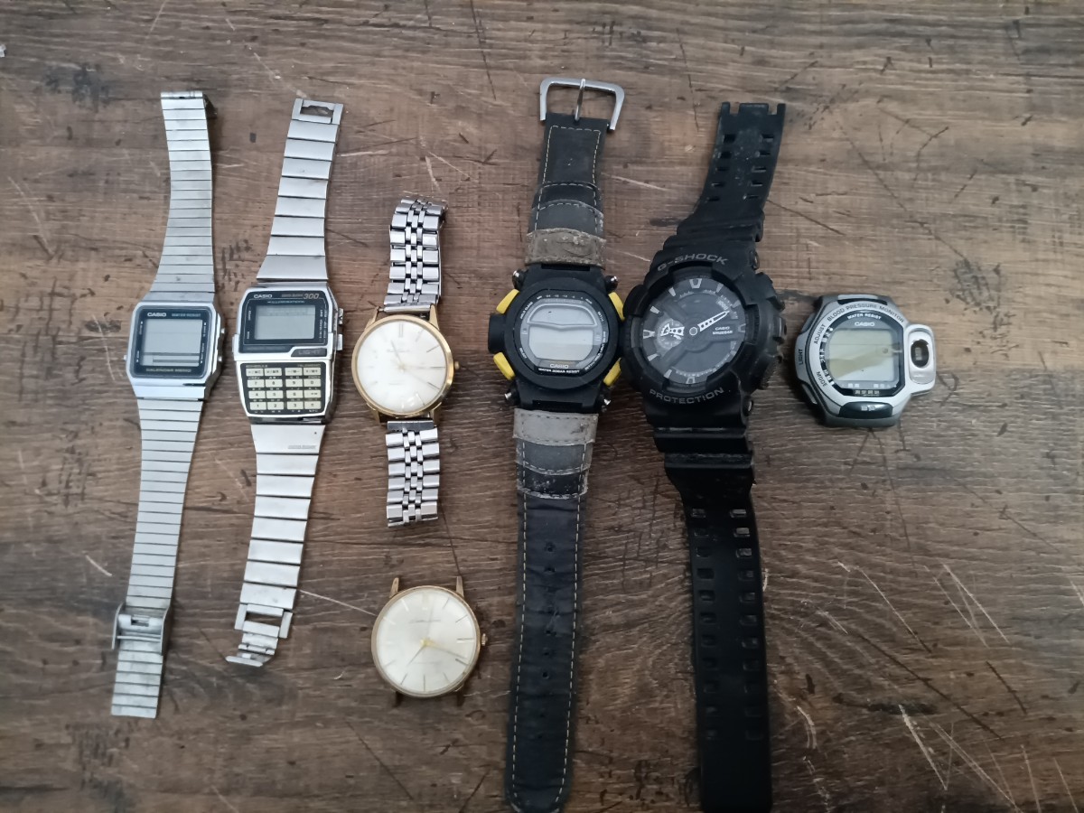 時計　まとめ　CASIO　G- SHOCK　SEIKO　J15001E データバンク　DATABANK 300 時計 腕時計 カシオ　セイコー ジャンク