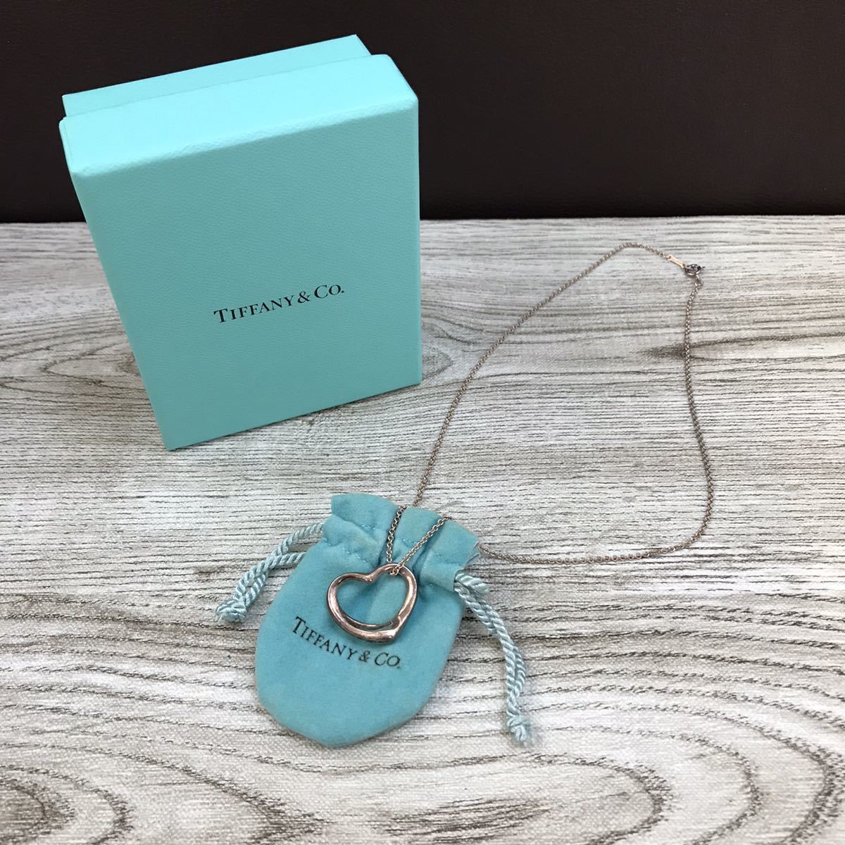 149-0119 TIFFANY&Co. ティファニー オープンハート ネックレス SILVER 