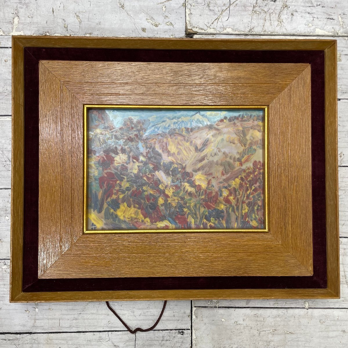 ♭M♭ NARUMI 洋画家 小林和作 風景画 陶板画 陶額 鳴海製陶 栞 額装 