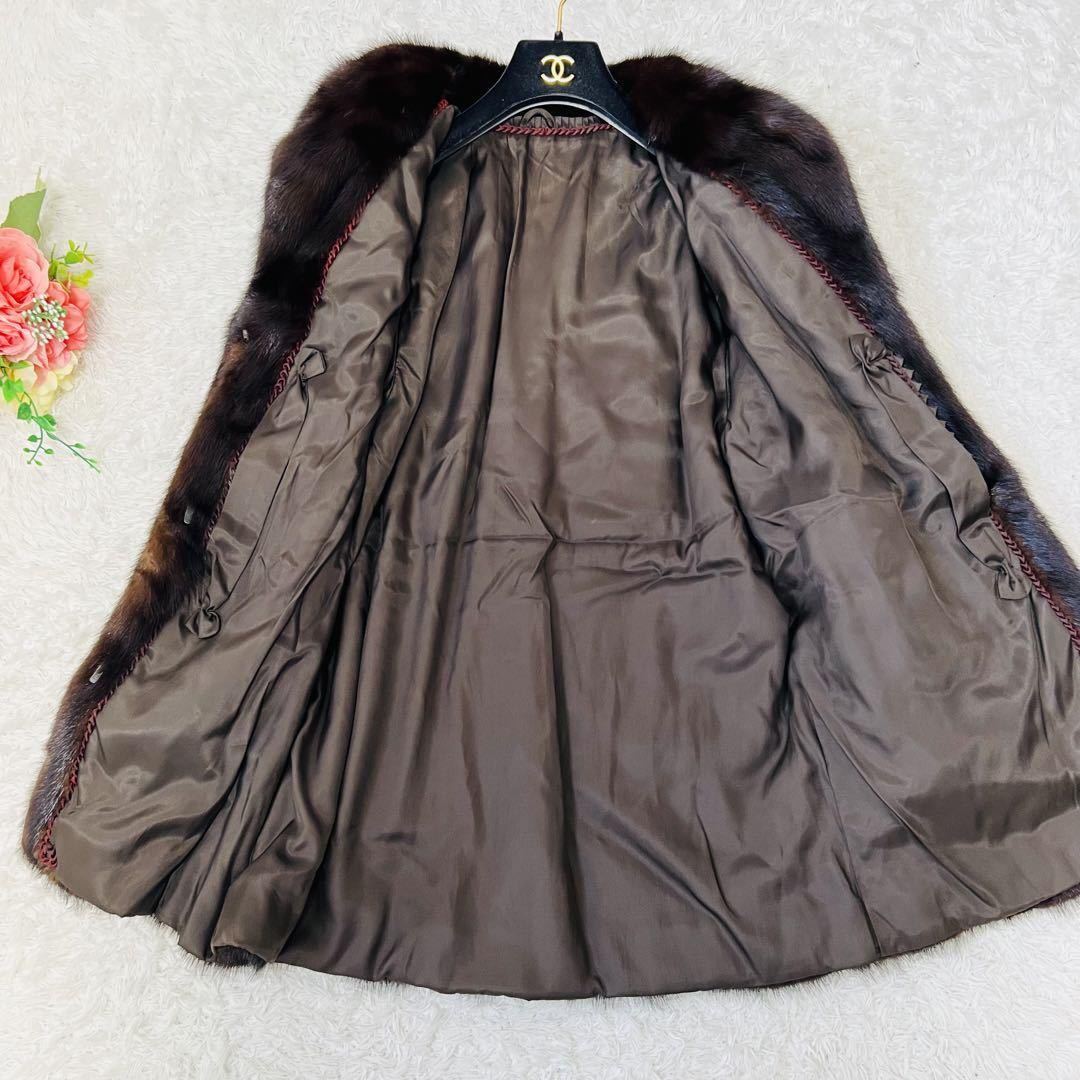 極美品 高級 ミンクファー ファーコート 毛皮 リアルファー ブラウン 