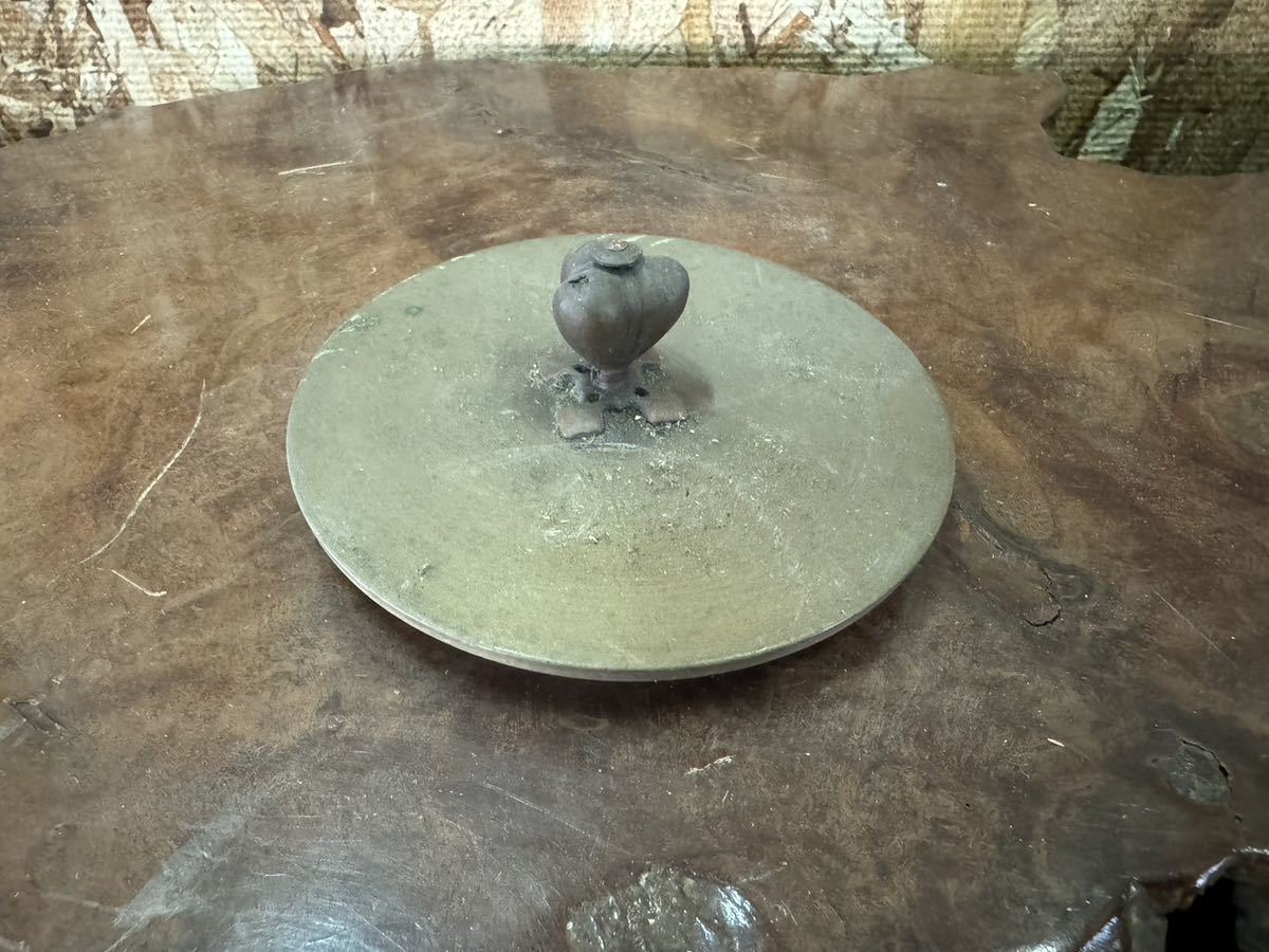 希少 時代物 鉄瓶 蓋 龍文堂造 240ｇ 茶道具 / 現状渡し ⑧