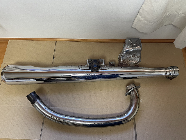 SR500 純正マフラー エキパイ サイレンサー 2J2-14710 マフラーステー