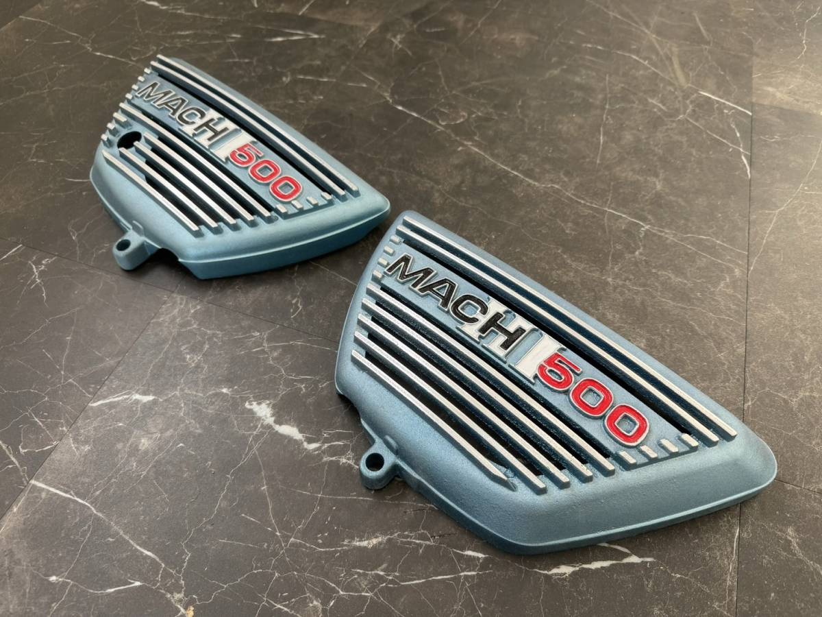マッハ3 アルフィンサイドカバー 500SS KH500 アルミ 中古美品 H1 