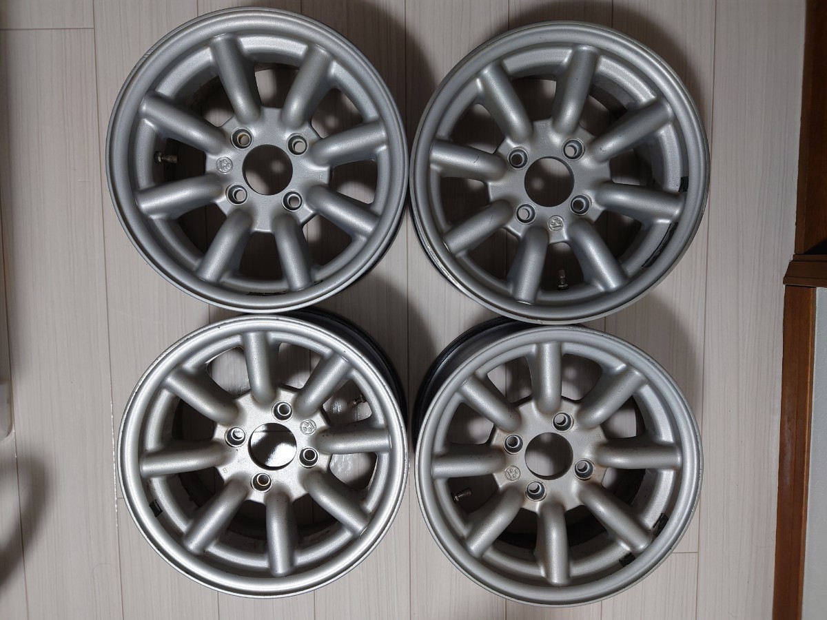 13インチ ワタナベ エイトスポーク 4H pcd100 6j オフセット約+20 
