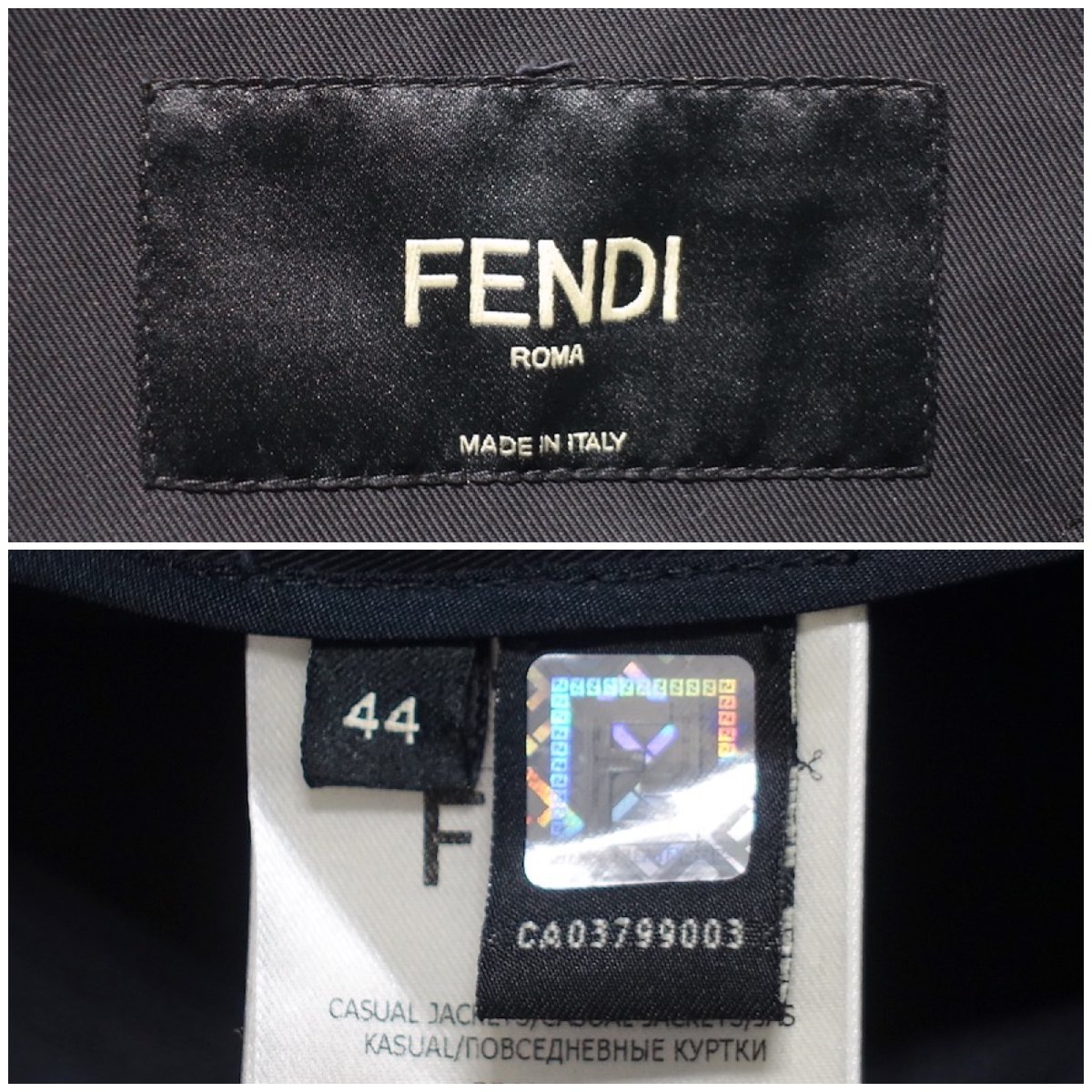 美品 FENDI フェンディ バッグバグズ ダブルジップアップ テーラード 
