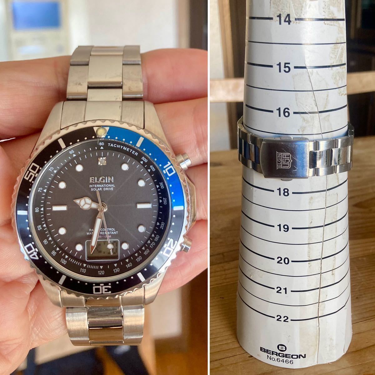 エルジン ELGIN ソーラー電波時計ダイバーデジアナFK-1349S-AP 