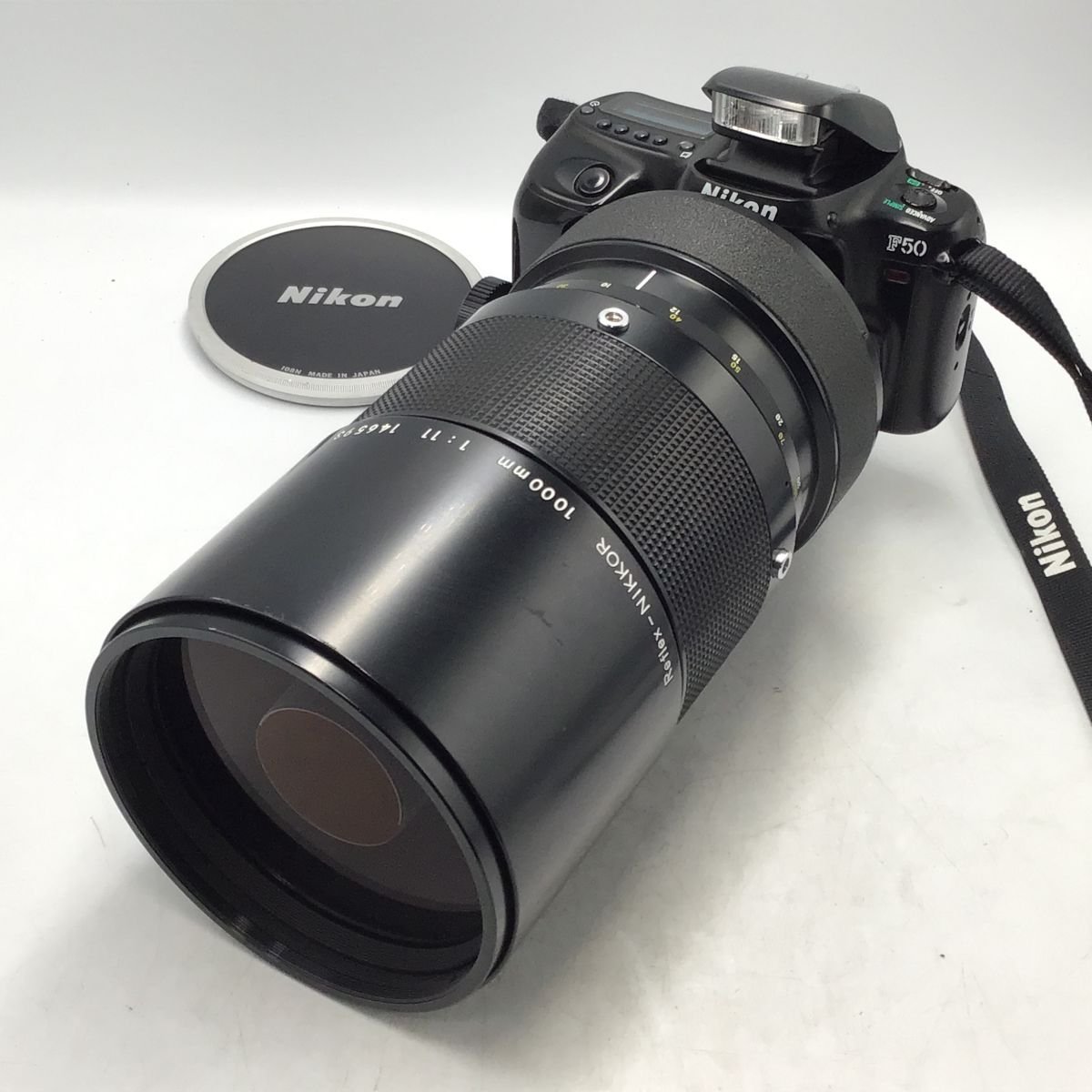 ニコンF50フィルム式一眼レフカメラ附属セット カメラ Nikon F50 / Reflex-NIKKOR 1000mm f11 一眼レフ セット品 現状