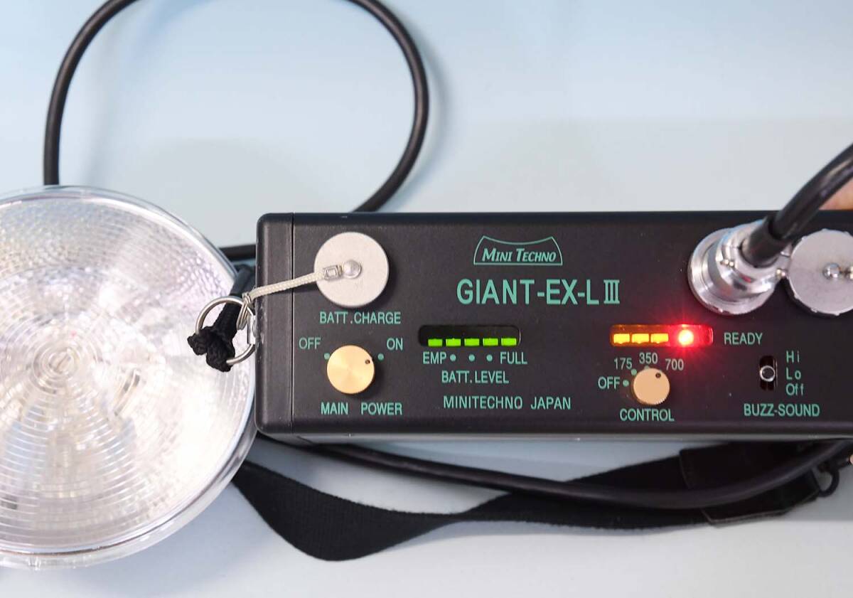 ミニカム　ストロボGIANT-EX-L III ノーマルヘッドGN-120 (ケース有り) 急速充電器セット_3