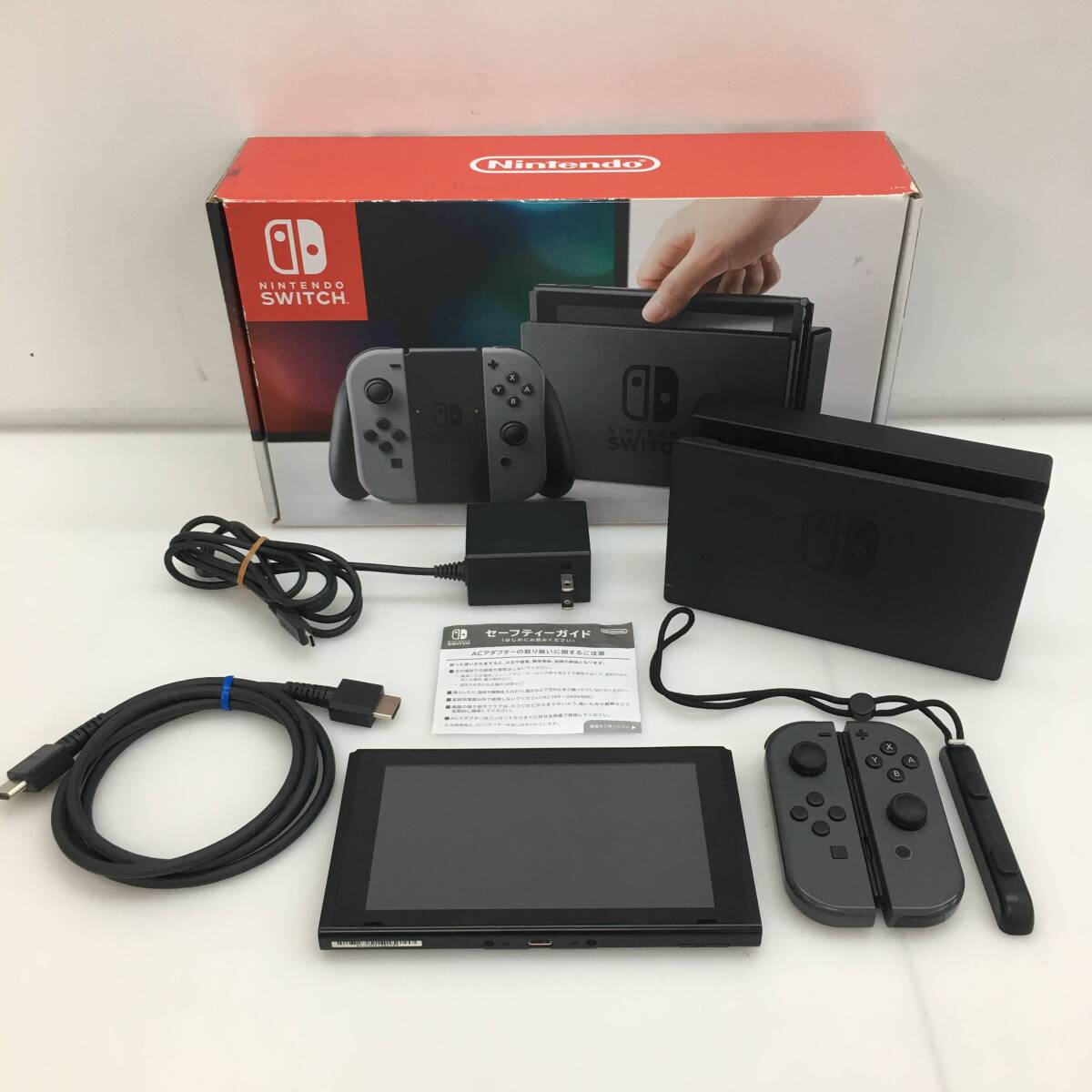 No.3254 ☆1円～【Nintendo Switch】スイッチ本体 旧型 Joy-Conグレー