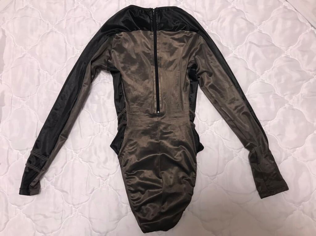 REALISE コスプレ 競泳水着 LLサイズ リアライズ ブラック グレー ハイレグ ハイカット 長袖 バックファスナー _3