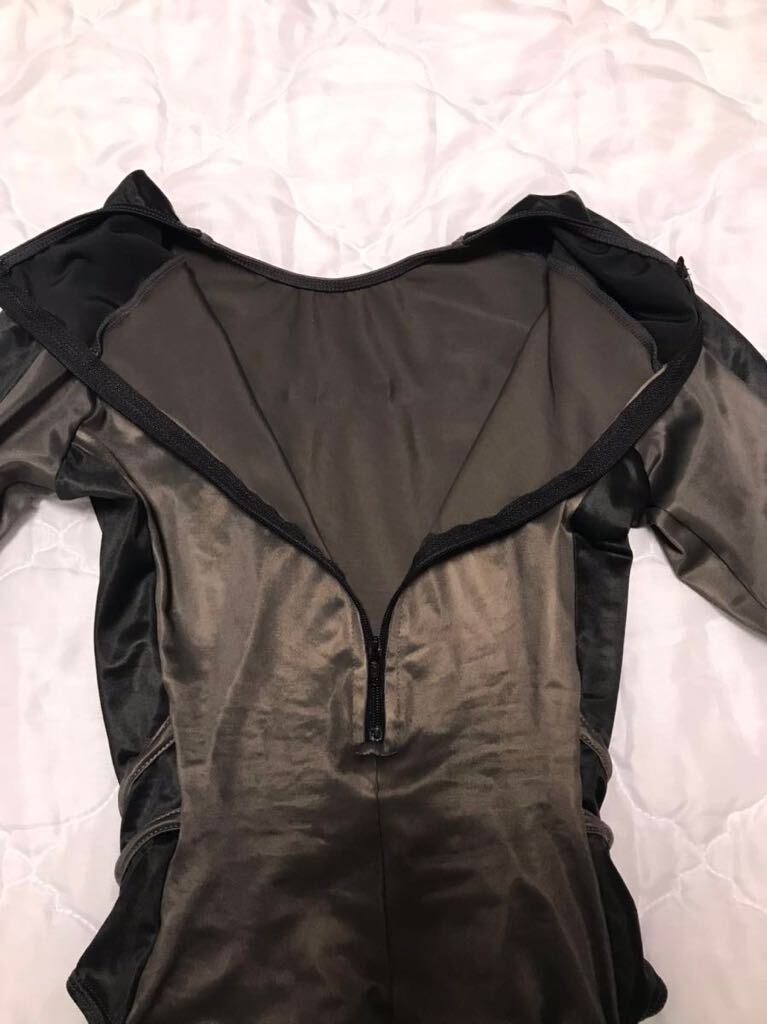 REALISE コスプレ 競泳水着 LLサイズ リアライズ ブラック グレー ハイレグ ハイカット 長袖 バックファスナー _5