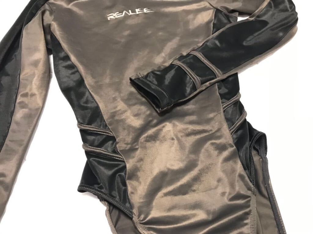 REALISE コスプレ 競泳水着 LLサイズ リアライズ ブラック グレー ハイレグ ハイカット 長袖 バックファスナー _9