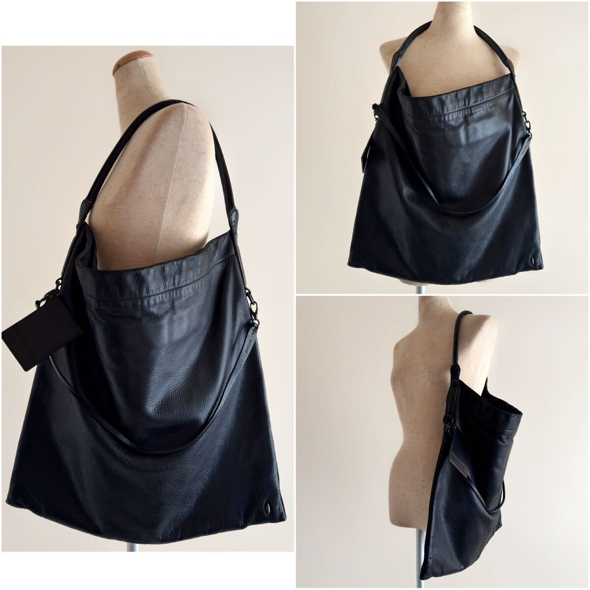 HELMUT LANG レザー ワンショルダー スクエア トート バッグ