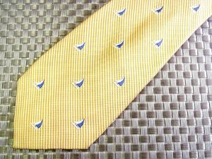 ★RB0846★【刺繍・船 ヨット 乗り物 柄】ランズエンド【美品】ネクタイ