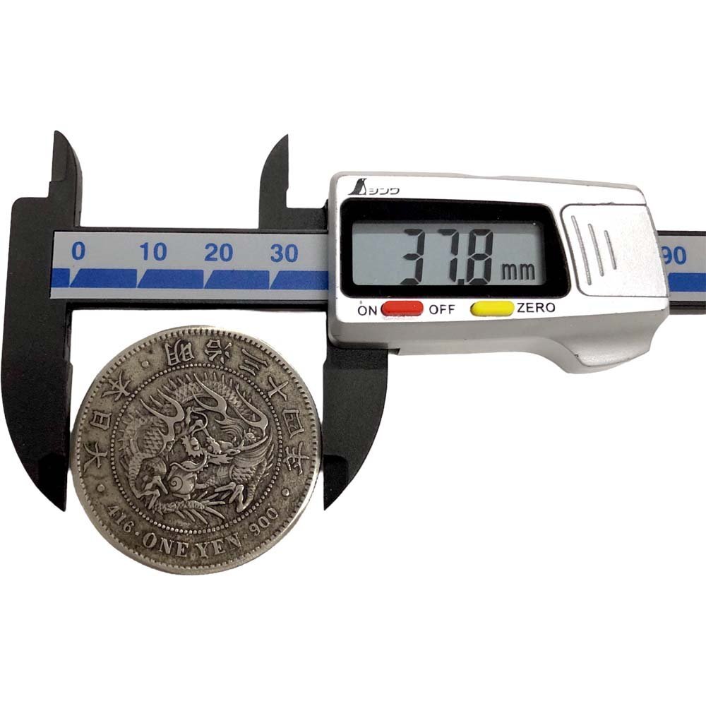南店23-1422 新一円銀貨 小型 明治三十四年 龍 約37.8mm 約24.11g