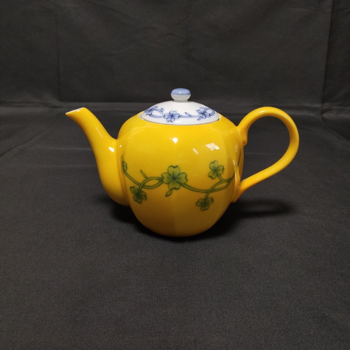 橘吉 茶器揃 黄地草文 急須 &湯呑 5客セット 煎茶道具 たち吉 幸せの