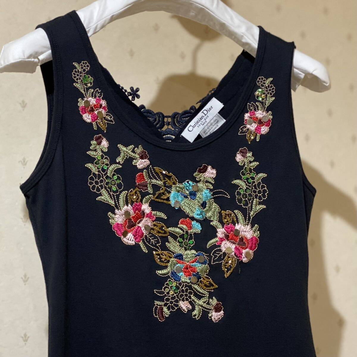 Christian Dior by John Galliano ビーズ刺繍ノースリーブシャツ 