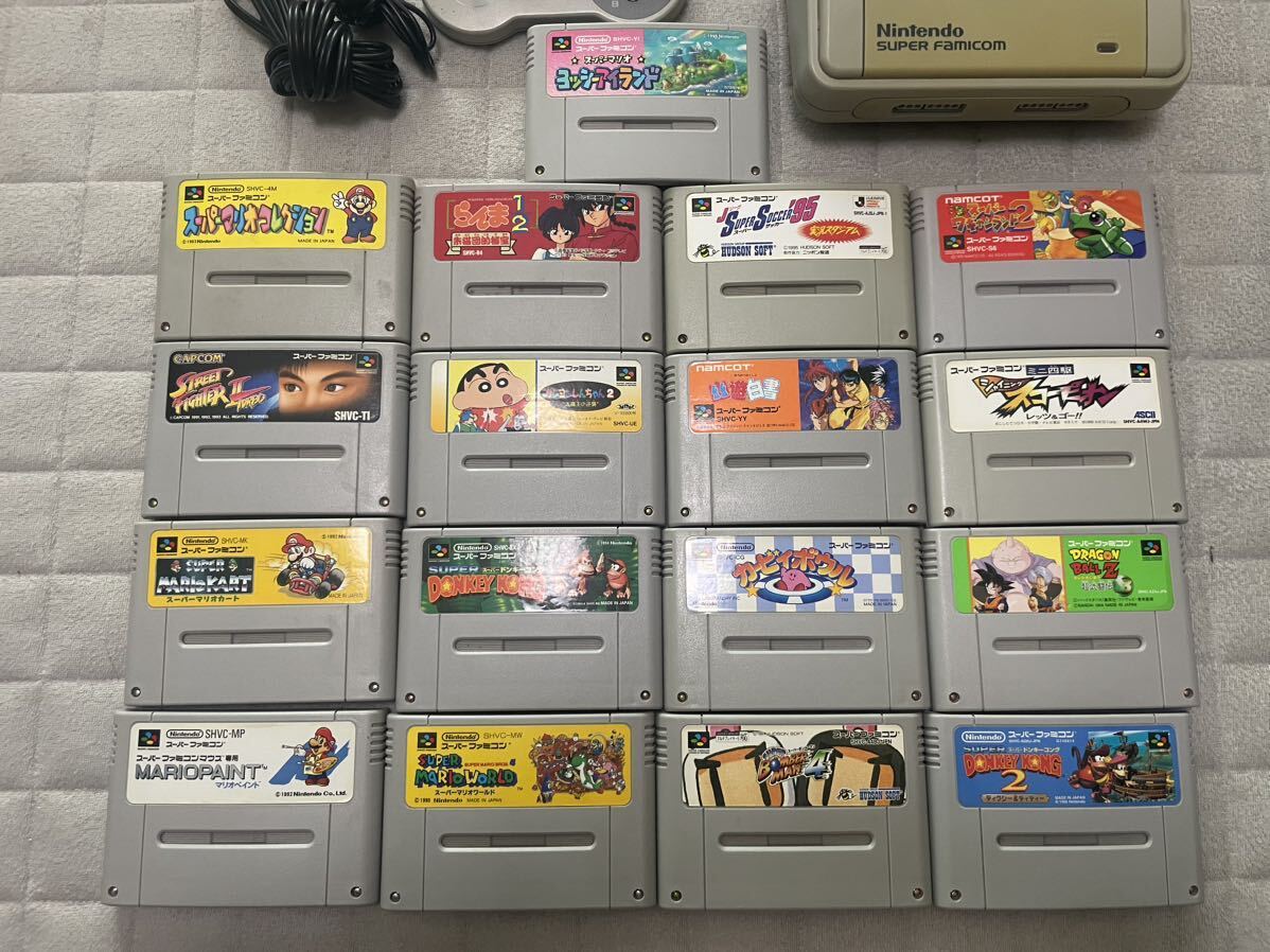 ★中古★スーパーファミコン機 ゲーム機 ソフト17本 まとめ売り 裏面名前記載あり 動作確認済 任天堂 Nintendo ニンテンドー _2