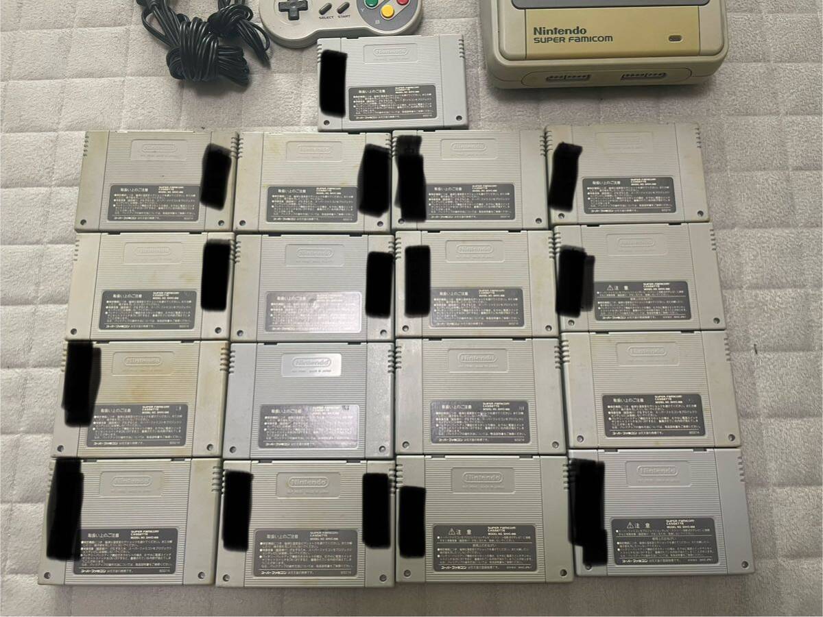 ★中古★スーパーファミコン機 ゲーム機 ソフト17本 まとめ売り 裏面名前記載あり 動作確認済 任天堂 Nintendo ニンテンドー _3