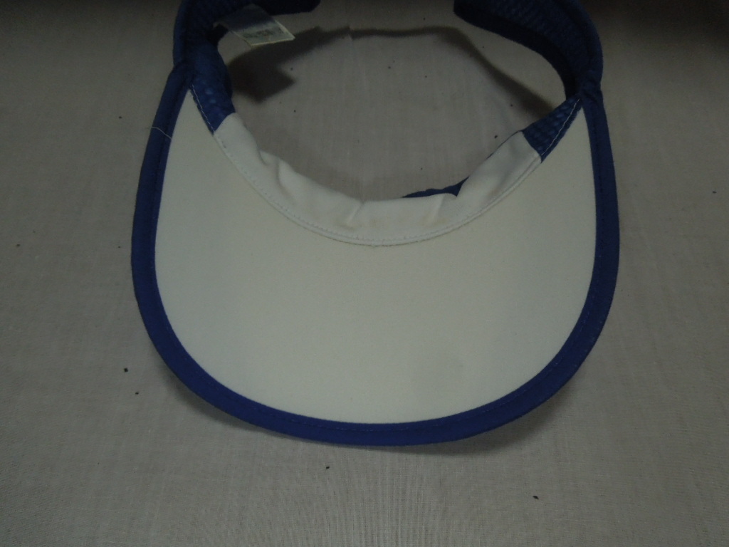 mont-bell モンベル　サンバイザー　ロゴ刺繍　バイカラー　白ｘ青　ハニカム　ベルクロ_10