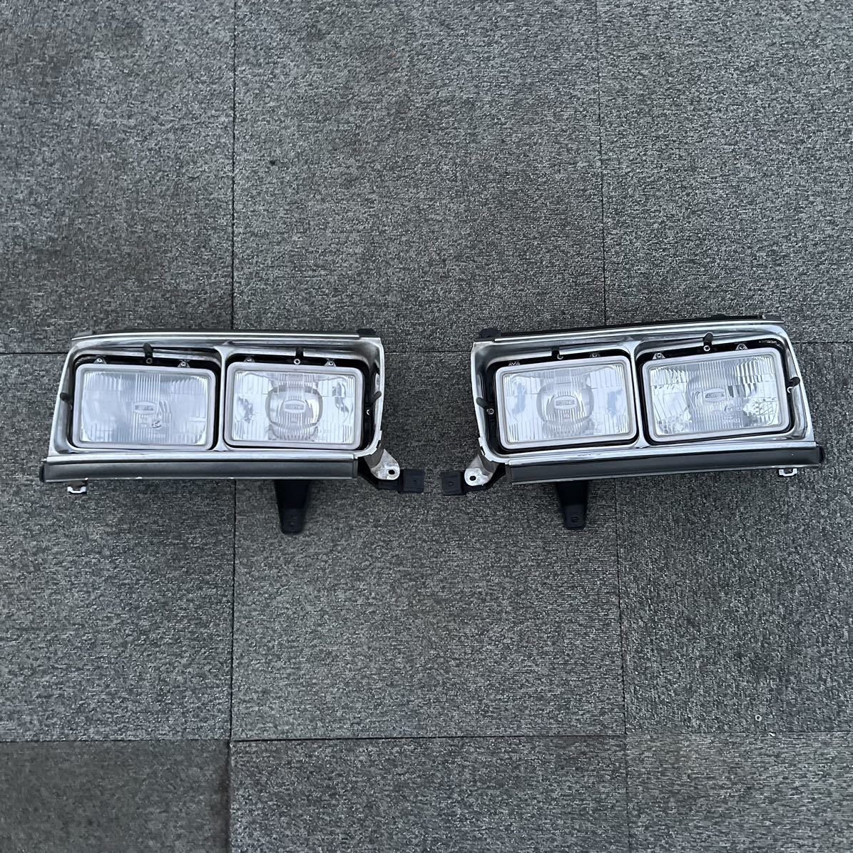 希少 ランクル80 角目 後期 輸出用ヘッドライト メッキ角目4灯 中古品FZJ80G HDJ81V HZJ81V TOYOTA 左右セットランクル_1