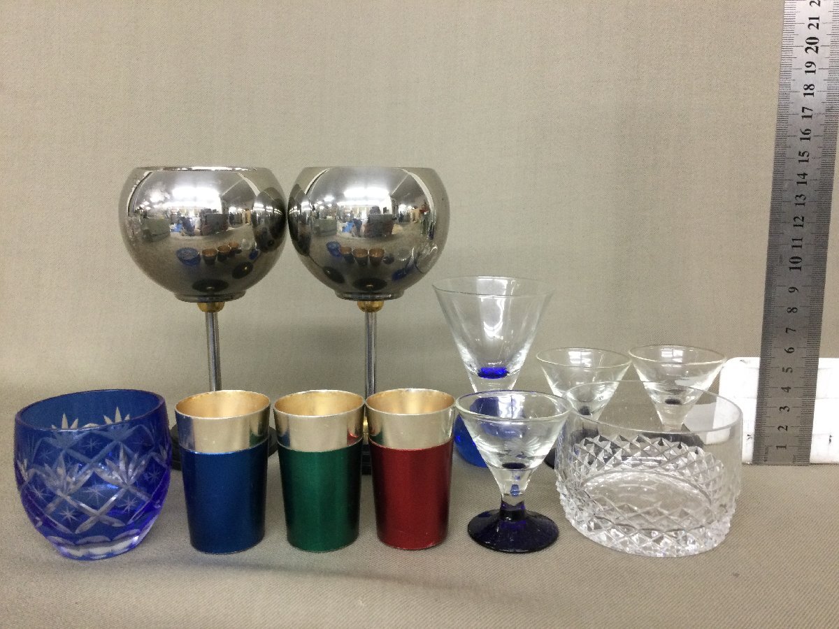 ★Ｍ―１３９★グラス　酒器　ガラス食器 色々まとめて 切子グラス/Adam&Eve/アデリア/クリスタルガラス/色ガラス 大量セット レトロ[140]_7