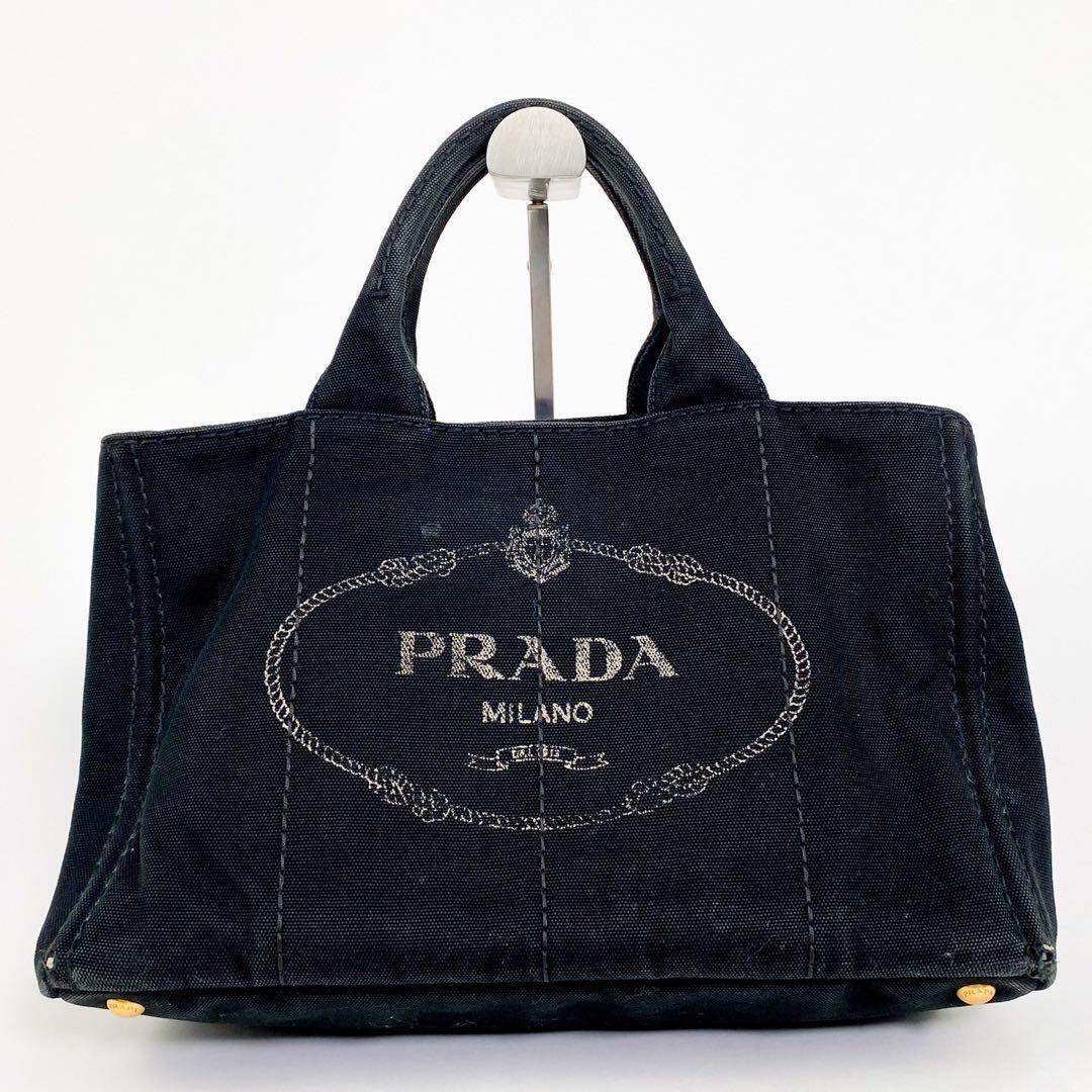 1円 PRADA プラダ トートバッグ ハンドバッグ カナパ 三角ロゴ