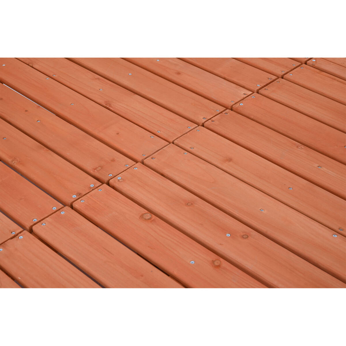 ウッドデッキ 天然木 キット 8点セット1坪 ウッドパネル 家具ガーデンファニチャーバルコニー ベランダ 踏み台付【レッドブラウ 】_3