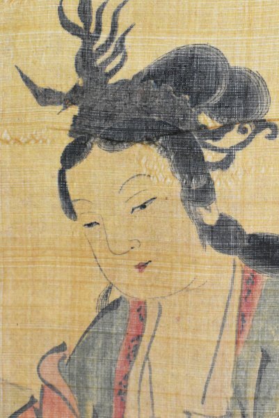 K4228 模写 酒井抱一「弁財天」絹本 合箱 江戸時代の絵師 琳派 美人画